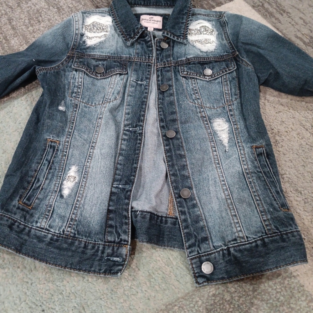 Juicy Couture Blue Distressed Jean Jacket